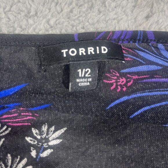 Torrid Chiffon Transparent Maxi Hi-Lo Kimono Black Corral 1/2 Fairy Goth Witchy - Picture 2 of 5